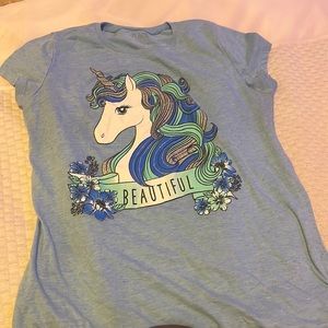 Beautiful blue unicorn shirt for girls